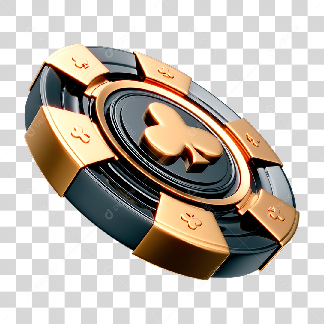 Elemento 3D Ficha de Cassino PNG Transparente