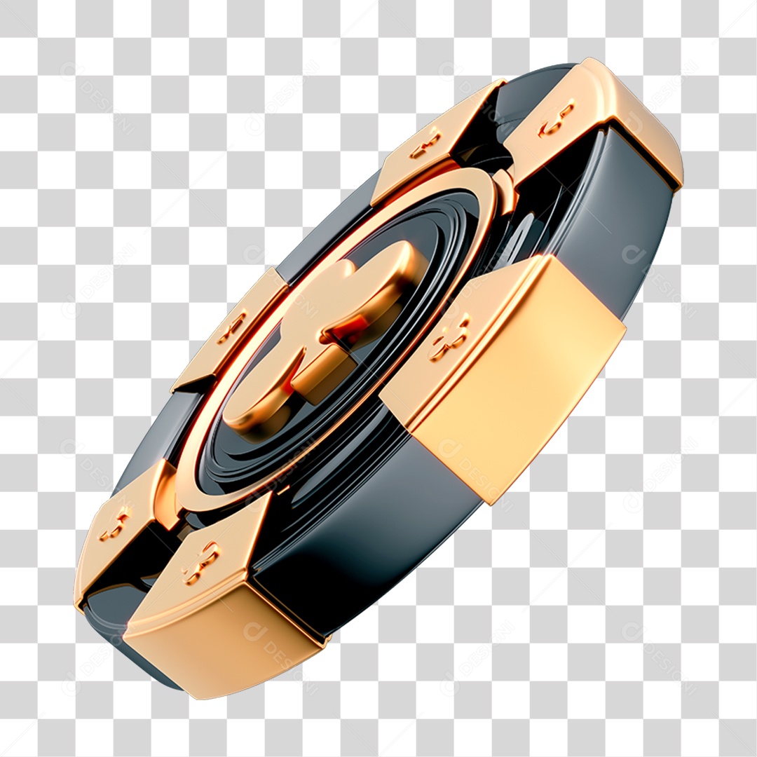 Elemento 3D Ficha de Cassino PNG Transparente