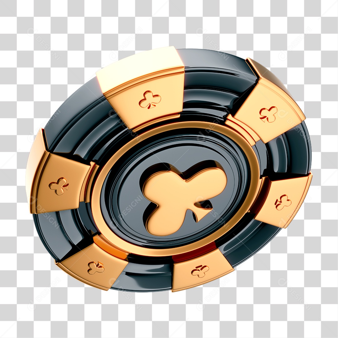 Elemento 3D Ficha de Cassino PNG Transparente
