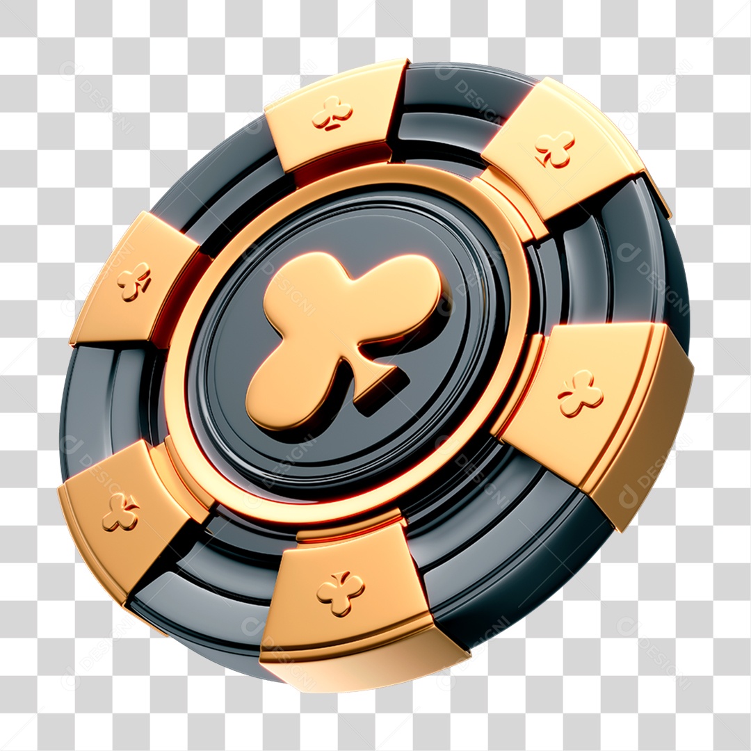 Elemento 3D Ficha de Cassino PNG Transparente