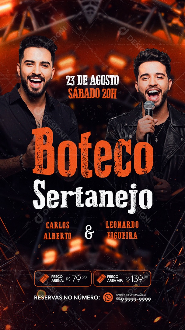 Flyer Story Boteco Sertanejo Social Media PSD Editável