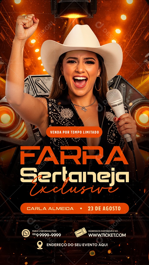 Flyer Story Farra Sertaneja Social Media PSD Editável