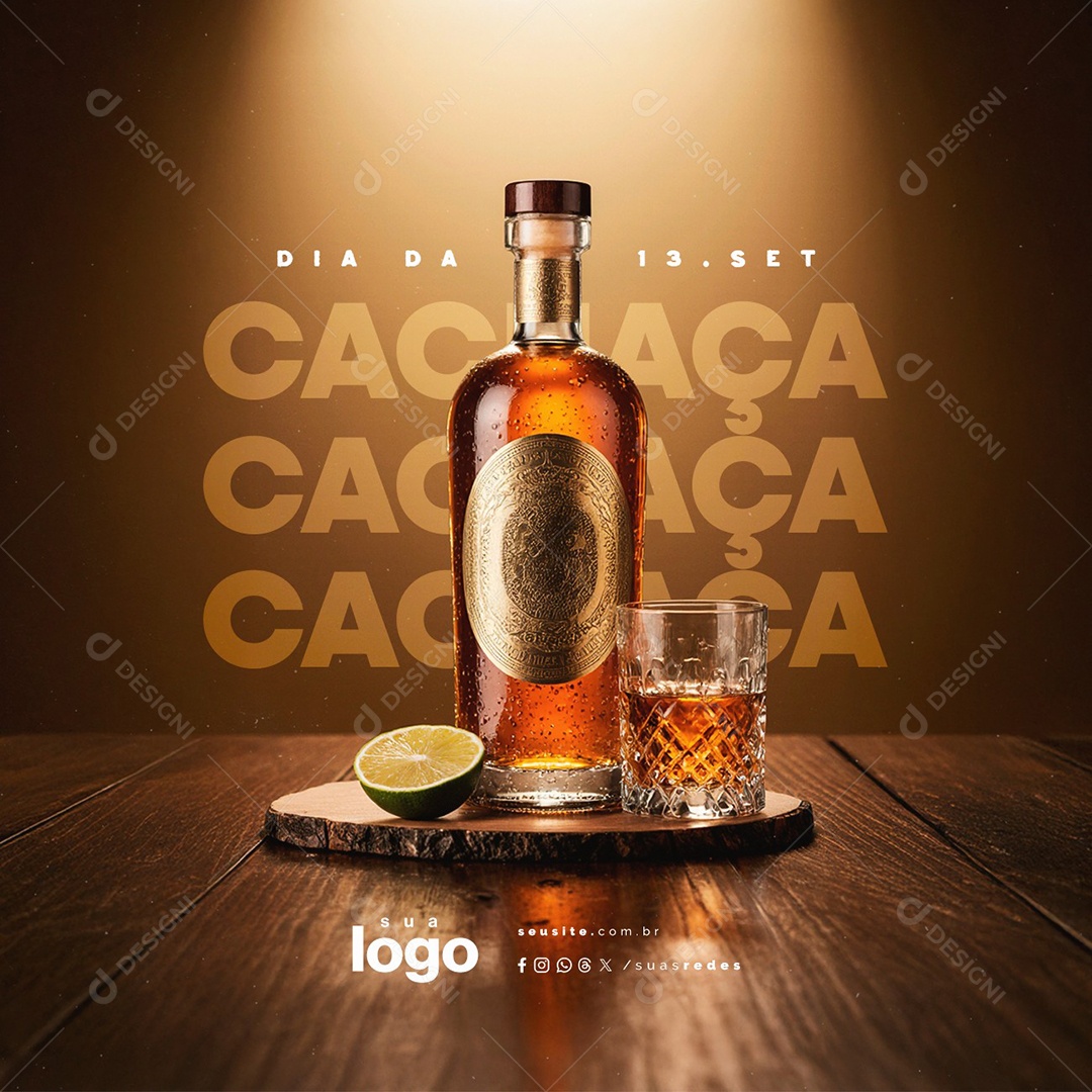 Dia da Cachaça 13 de Setembro Social Media PSD Editável
