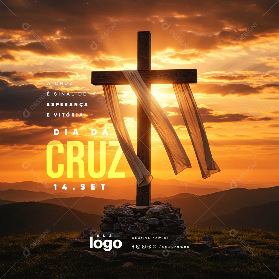 Dia da Cruz 14 de Setembro Social Media PSD Editável
