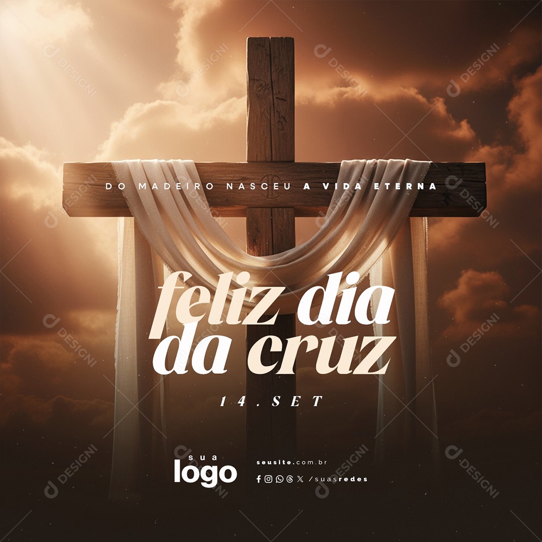 Feliz Dia da Cruz 14 de Setembro Social Media PSD Editável