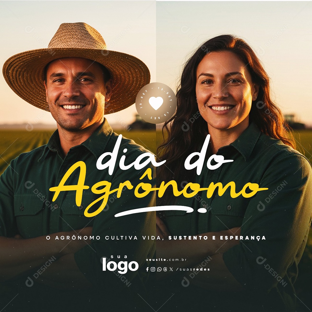 Dia do Agrônomo 13 de Setembro Social Media PSD Editável