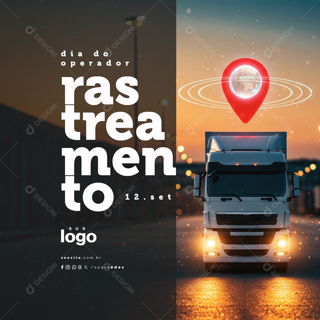 Dia do Operador de Rastreamento 12 de Setembro Social Media PSD Editável