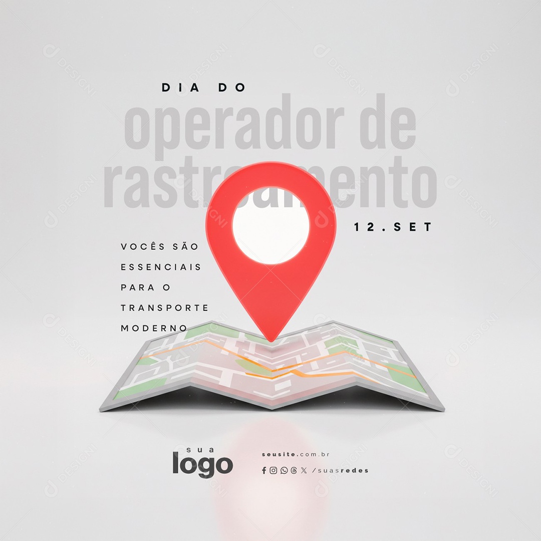 Dia do Operador de Rastreamento 12 de Setembro Social Media PSD Editável