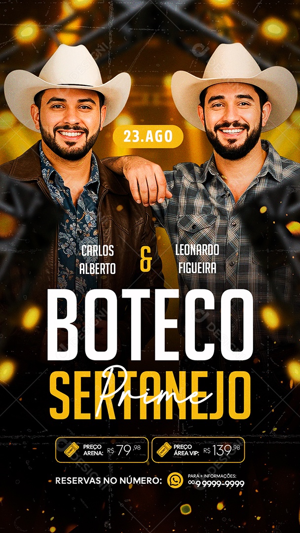 Flyer Story Boteco Sertanejo Social Media PSD Editável