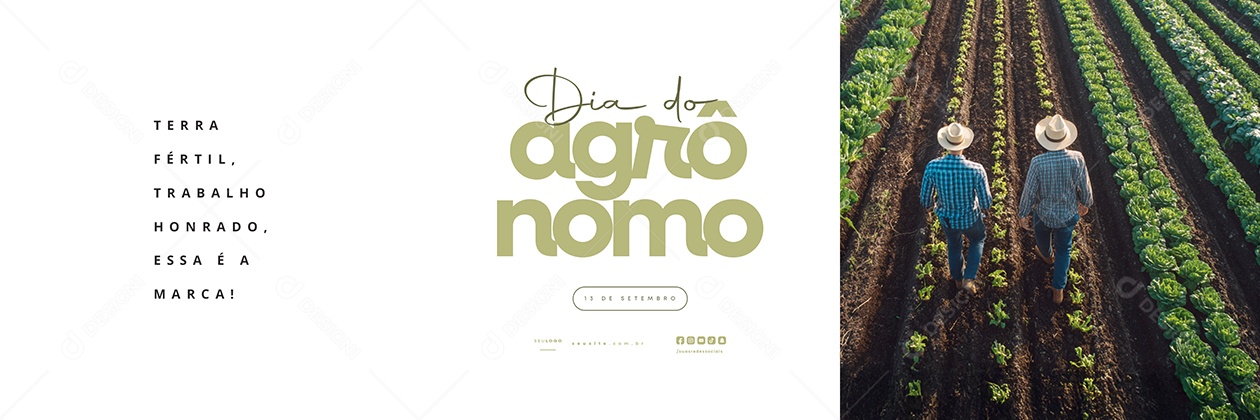 Carrossel Dia do Agrônomo 13 de Setembro Terra Fértil Social Media PSD Editável