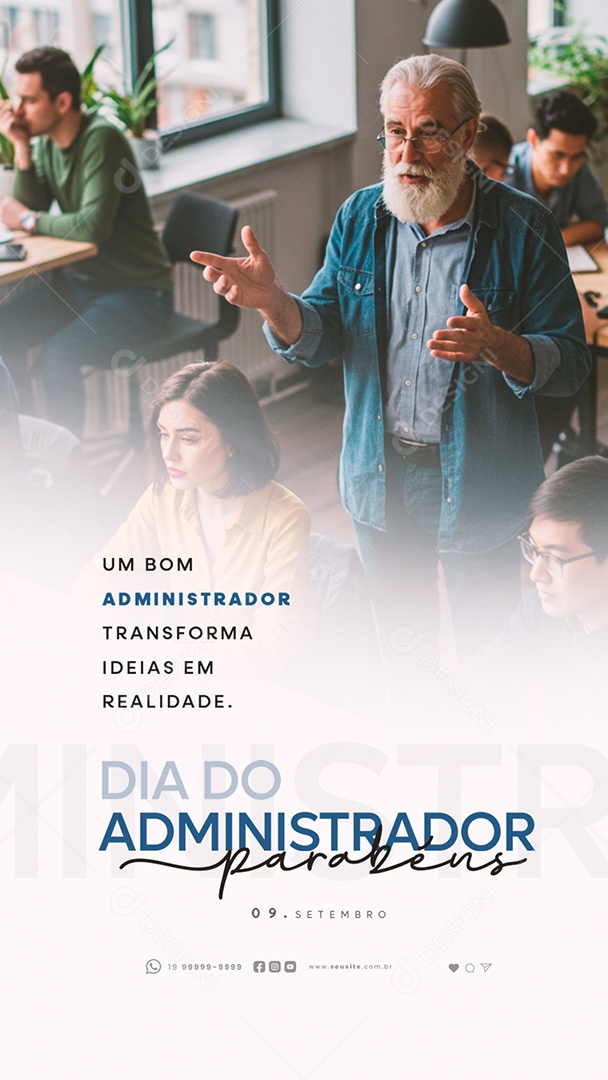Story Dia do Administrador 09 de Setembro Parabéns Social Media PSD Editável