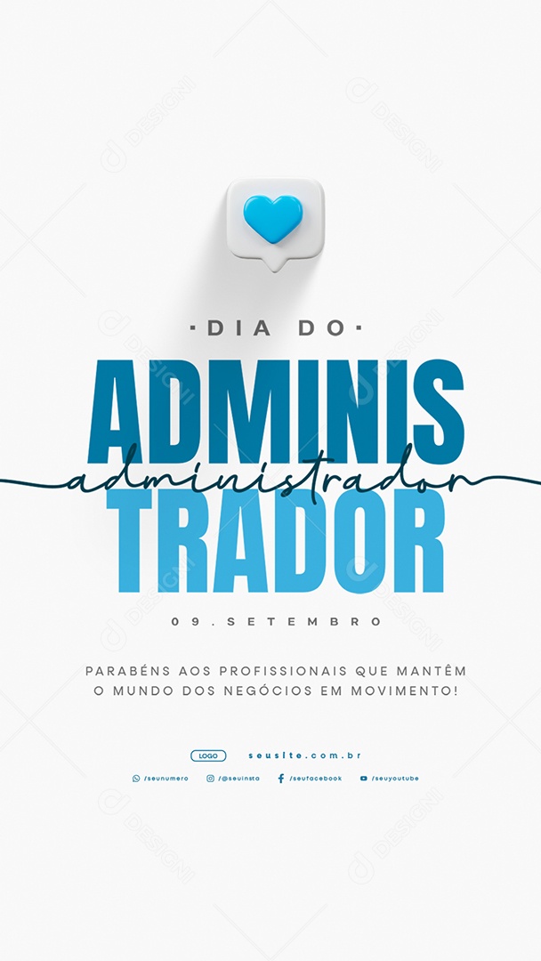 Story Dia do Administrador 09 de Setembro Parabéns aos Profissionais Social Media PSD Editável