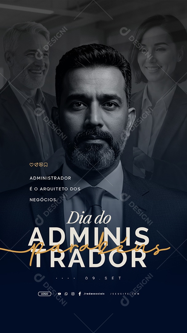 Story Dia do Administrador 09 de Setembro Parabéns Social Media PSD Editável