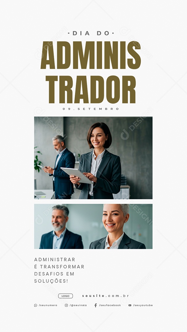 Story Dia do Administrador 09 de Setembro Transformar Desafios em Soluções Social Media PSD Editável