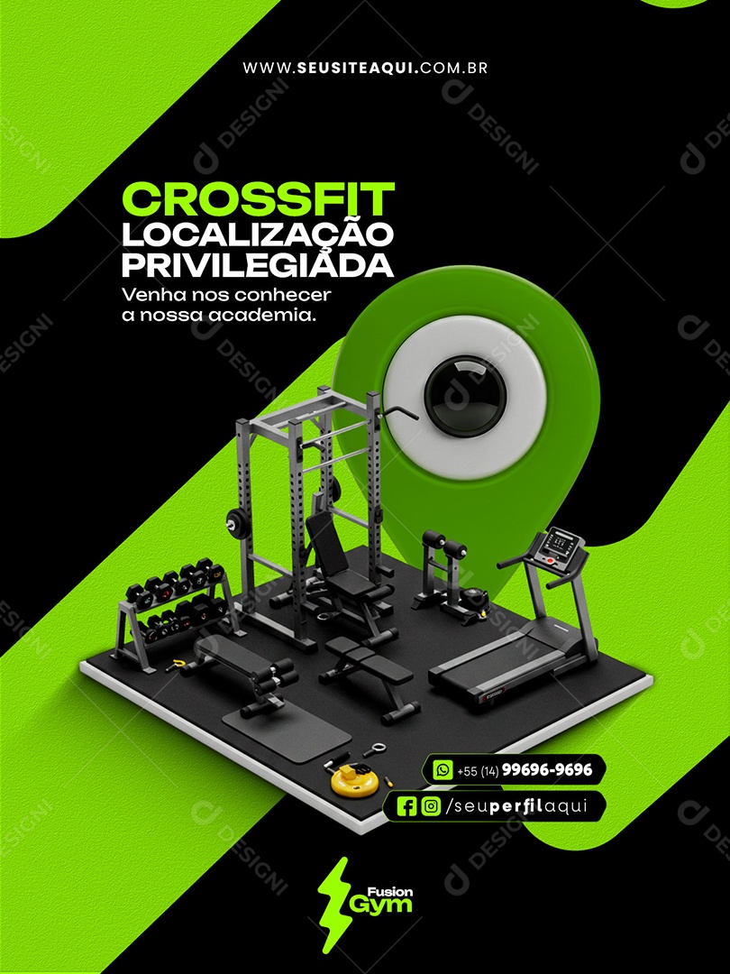 Feed CrossFit Academia Social Media PSD Editável