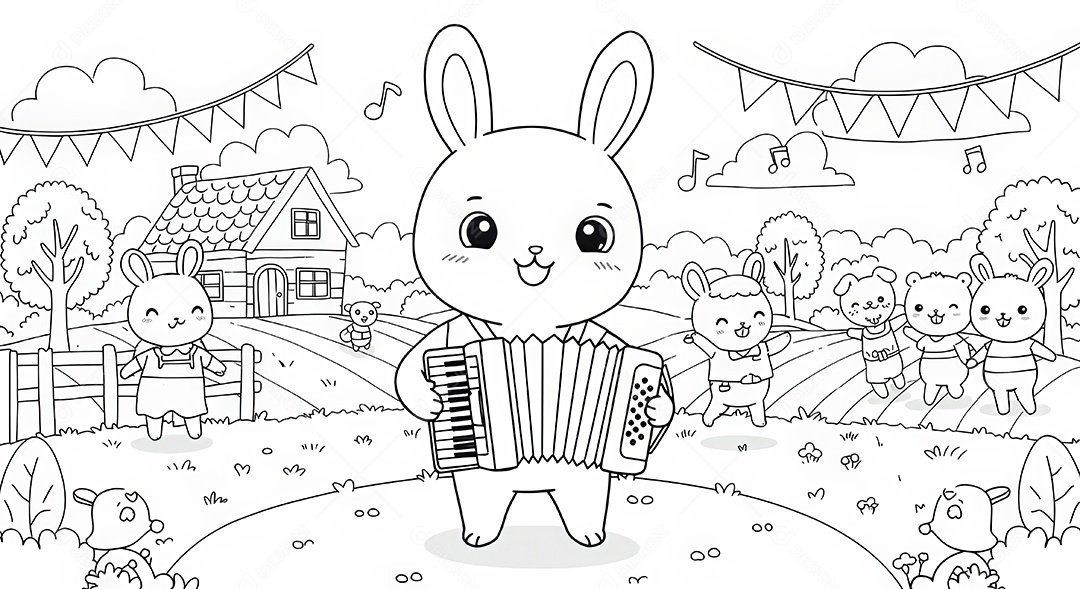 Desenho para colorir de animal.