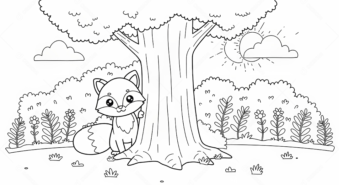 Desenho para colorir de animal.
