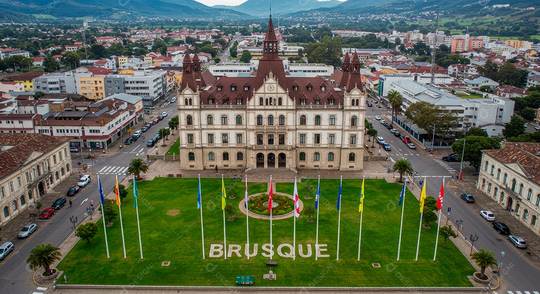 Lindo retrato realista de cidade turística Brusque.