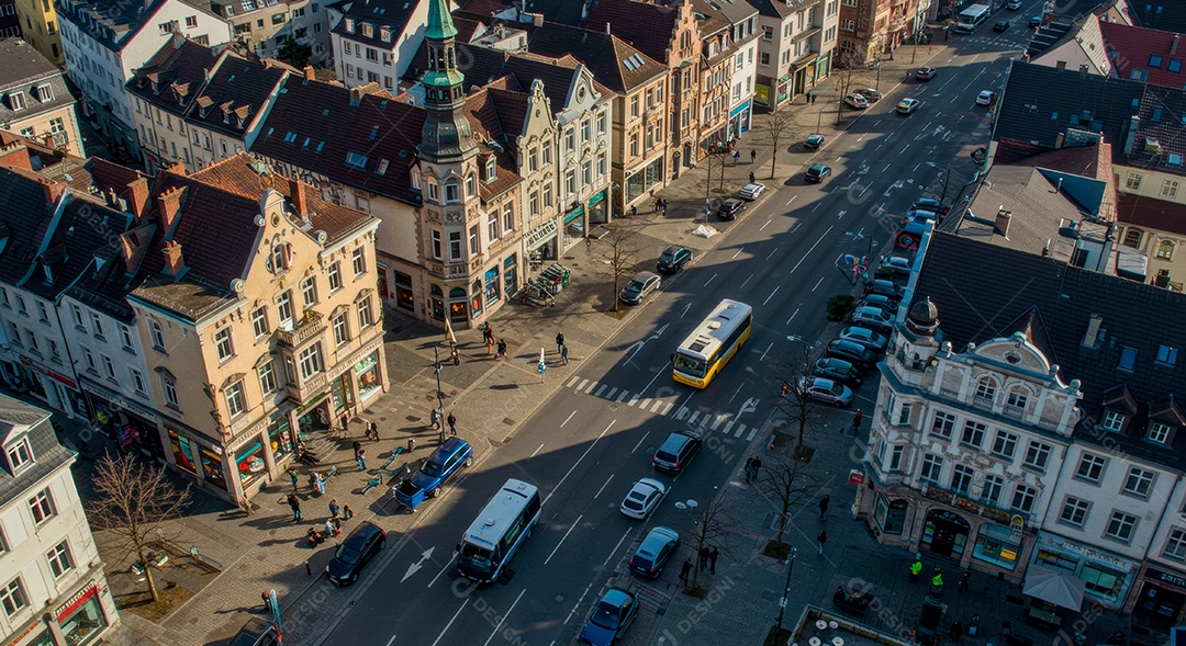 Lindo retrato realista de cidade turística.
