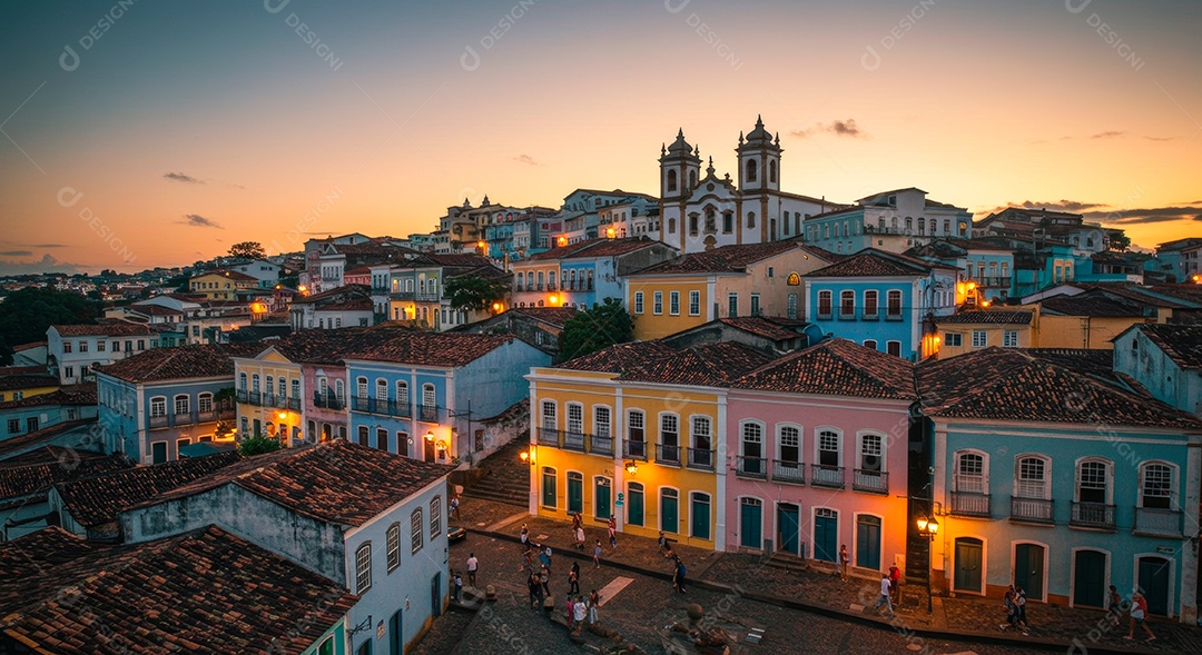 Lindo retrato realista de cidade de Salvador.