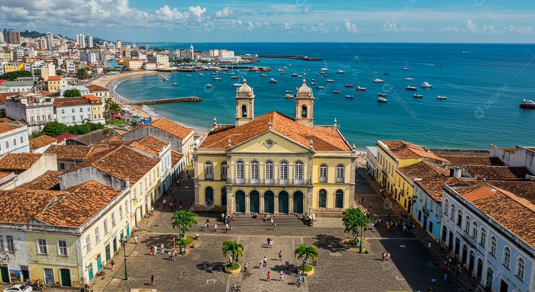 Lindo retrato realista de cidade de Salvador.
