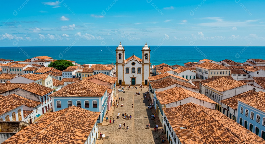 Lindo retrato realista de cidade de Salvador.