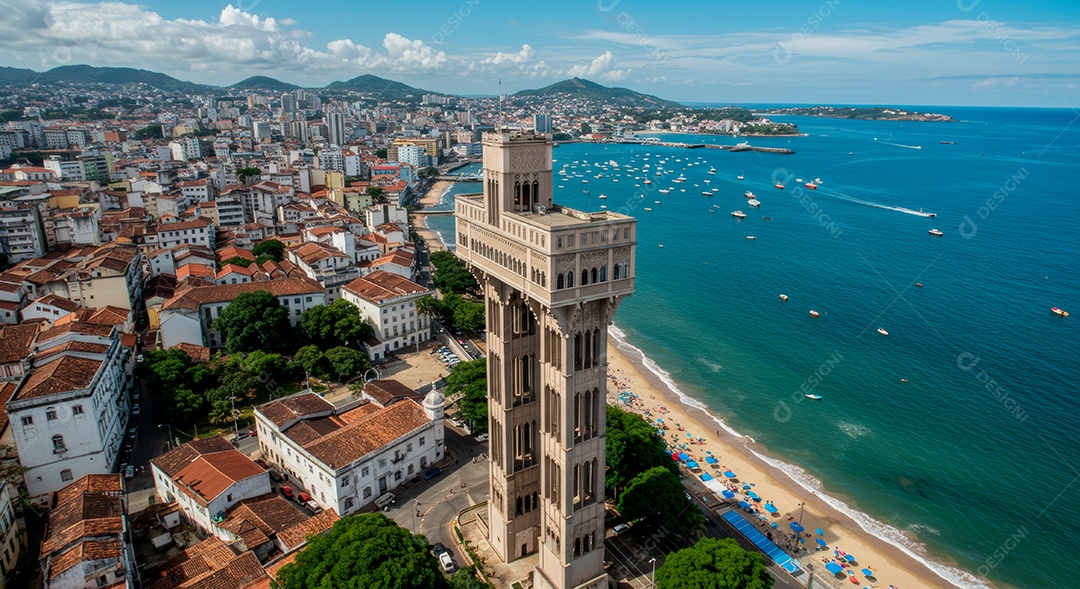 Lindo retrato realista de cidade de Salvador.