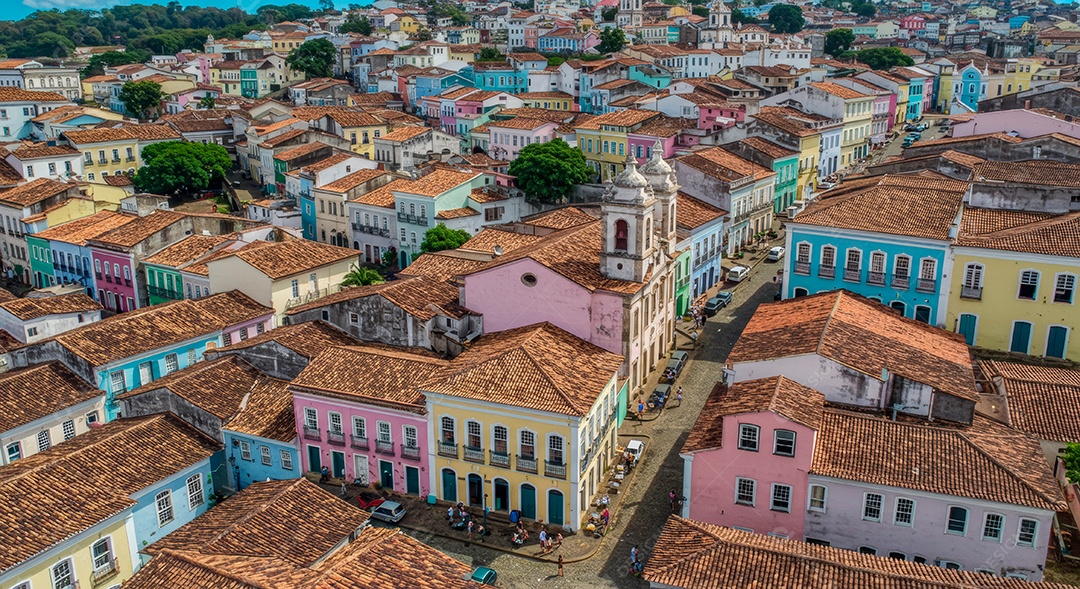 Lindo retrato realista de cidade de Salvador.