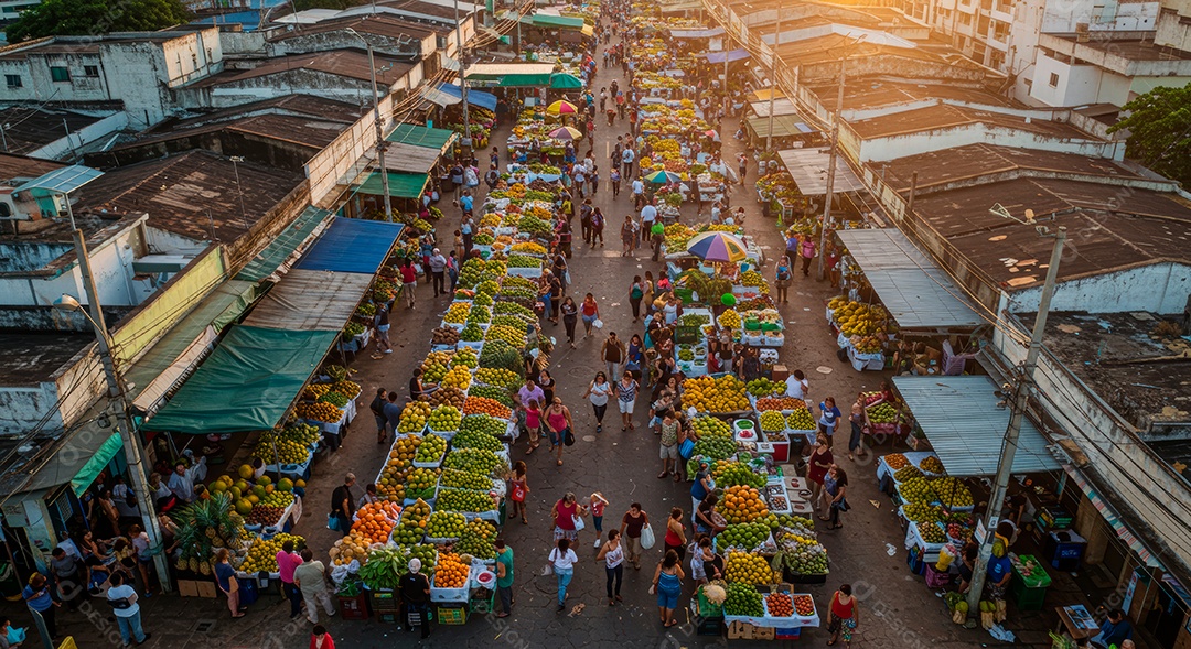 Linda vista aérea retrato realista de cidade de fortaleza.