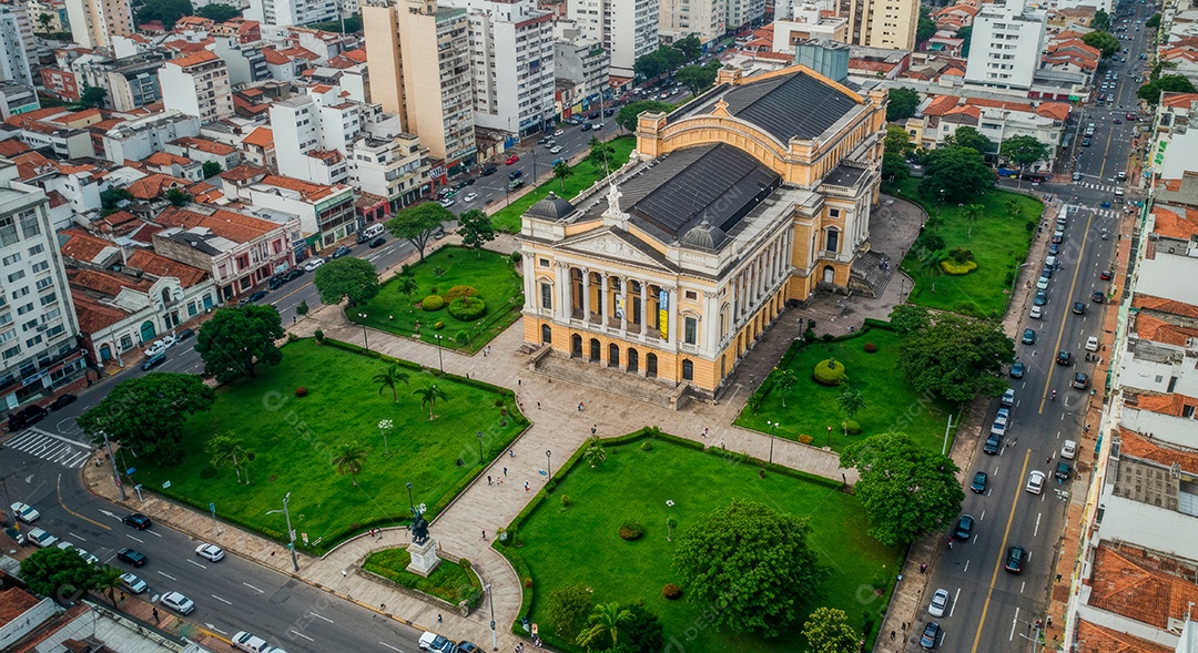Linda vista aérea retrato realista de cidade de fortaleza.