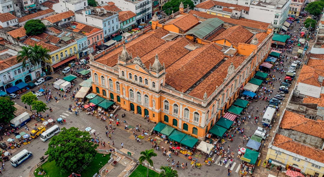 Linda vista aérea retrato realista de cidade de fortaleza.