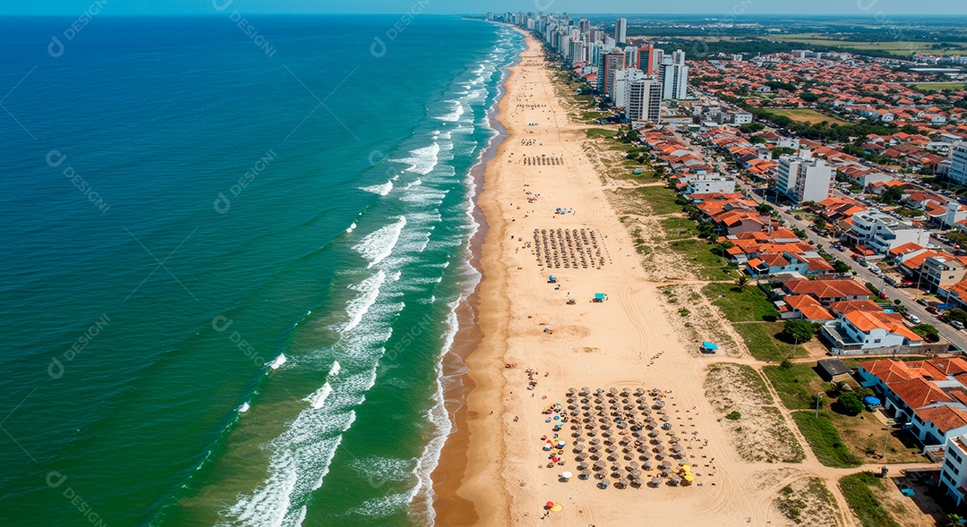 Linda vista aérea retrato realista de cidade de fortaleza.