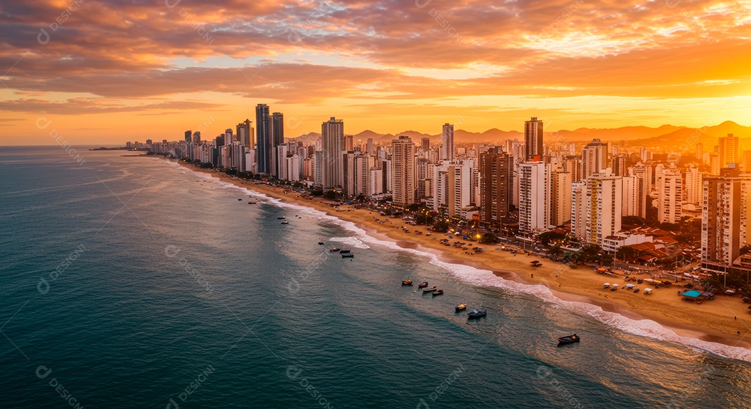 Linda vista aérea retrato realista de cidade de fortaleza.