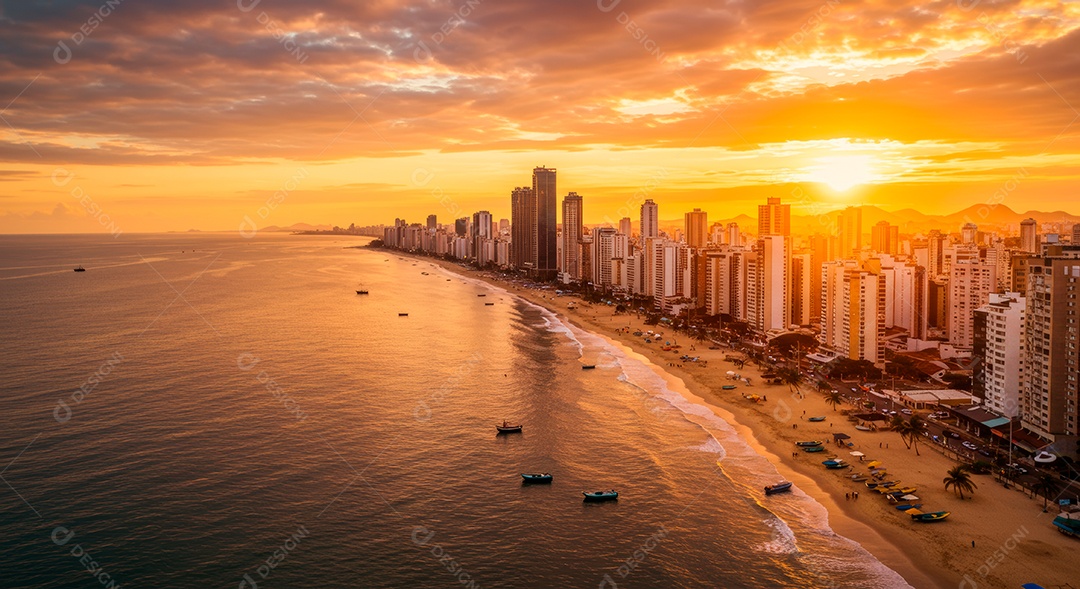 Linda vista aérea retrato realista de cidade de fortaleza.