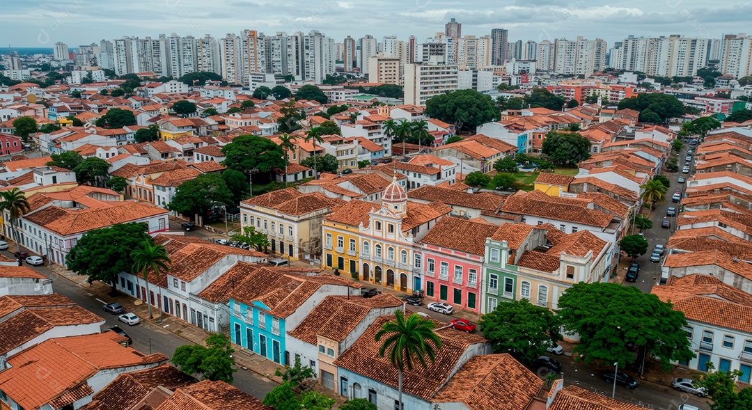 Linda vista aérea retrato realista de cidade de fortaleza.
