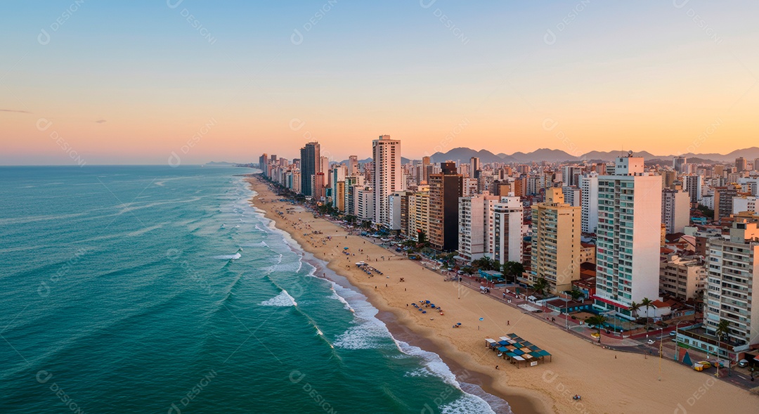Linda vista aérea retrato realista de cidade de fortaleza.