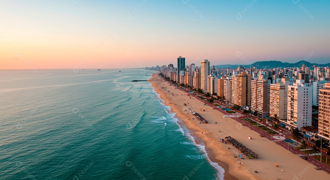 Linda vista aérea retrato realista de cidade de fortaleza.