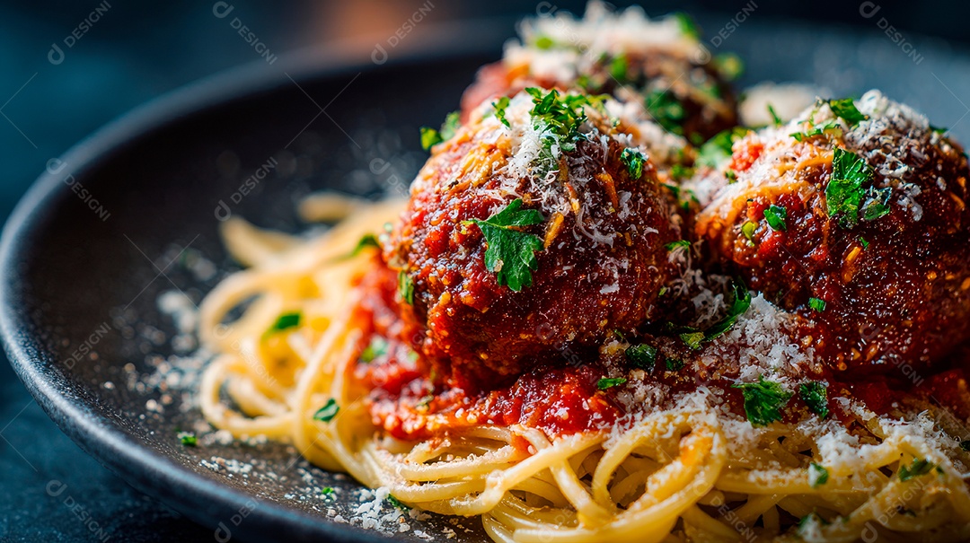 Saborosa macarronada em um prato.