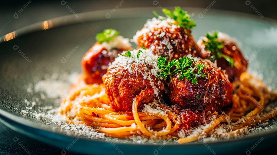 Saborosa macarronada em um prato.