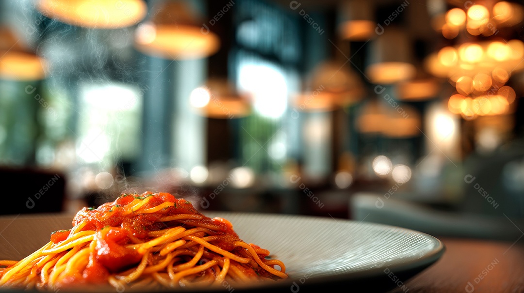 Saborosa macarronada em um prato.