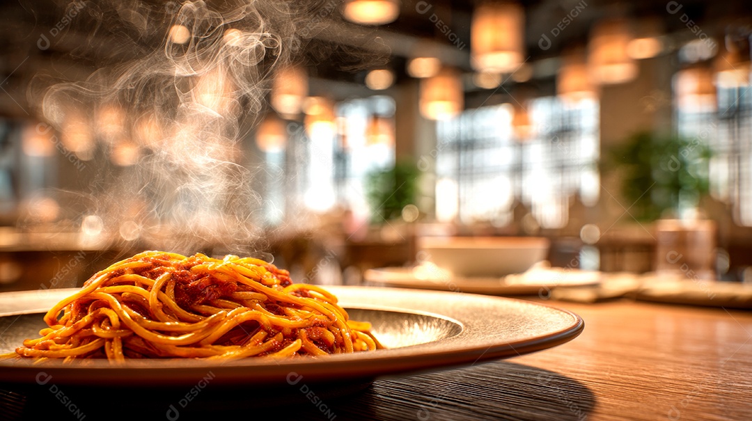 Saborosa macarronada em um prato.