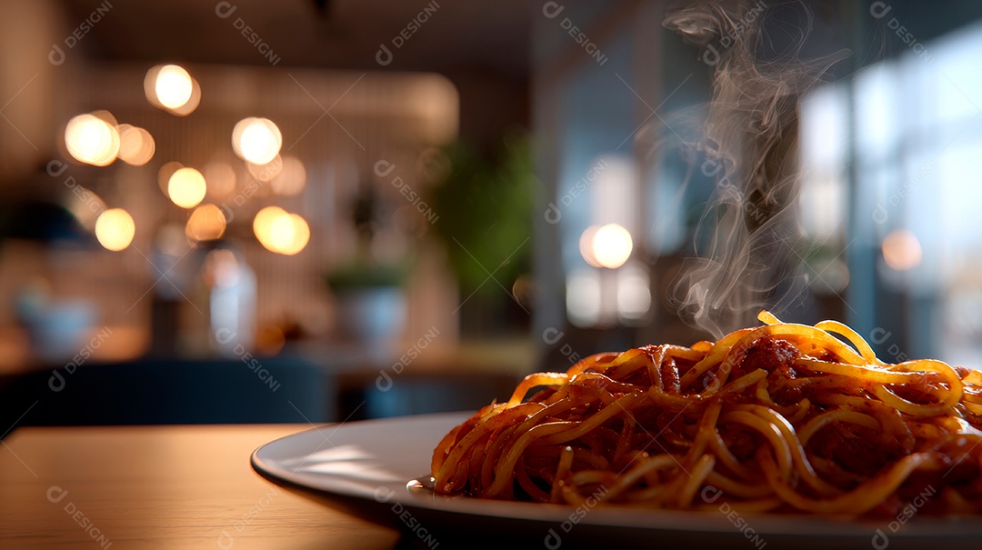 Saborosa macarronada em um prato.