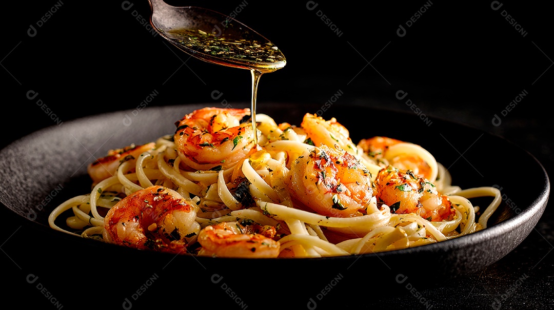 Saborosa macarronada em um prato.