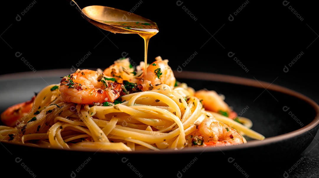 Saborosa macarronada em um prato.