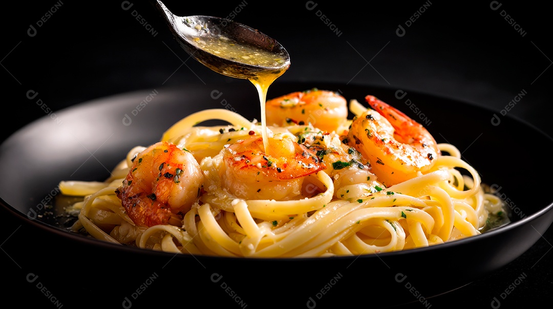 Saborosa macarronada em um prato.