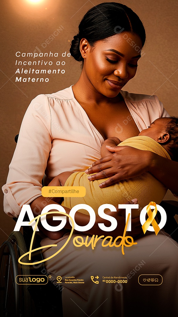 Story Agosto Dourado Mês Do Incentivo à Amamentação Social Media PSD Editável