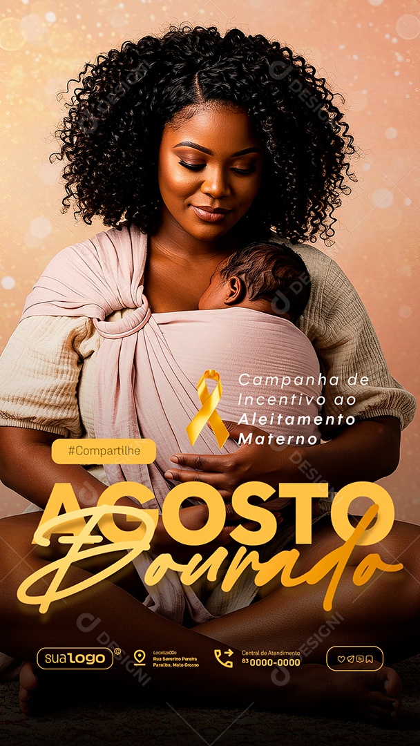 Story Agosto Dourado Mês Do Incentivo à Amamentação Social Media PSD Editável