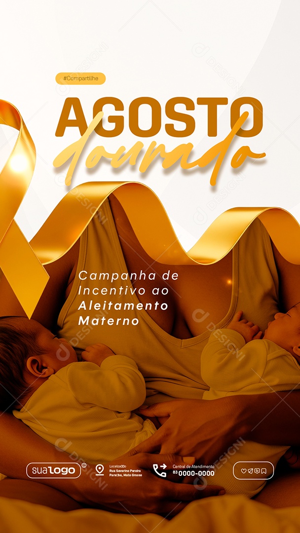 Story Agosto Dourado Social Media PSD Editável