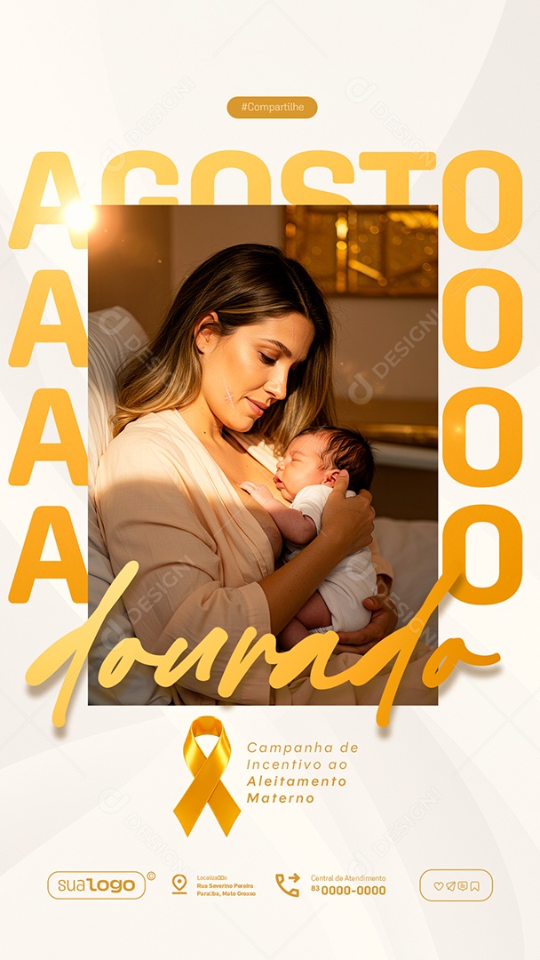 Story Agosto Dourado Social Media PSD Editável