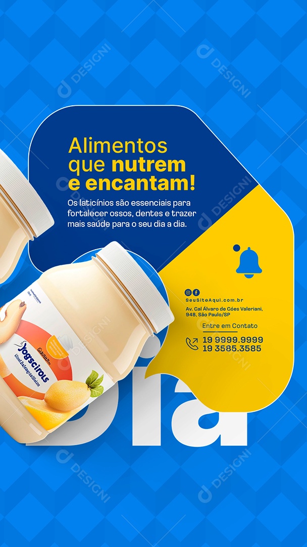Story Laticínios Alimentos Que Nutrem e Encantam Social Media PSD Editável